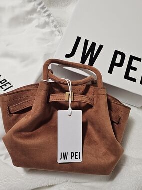 JW PEI Brown Suede-Look Mini Top Handle Bag NWT + Dust Bag